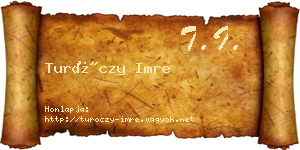 Turóczy Imre névjegykártya